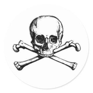 Skull and Crossbones Pirate Icon Classic Round Sticker