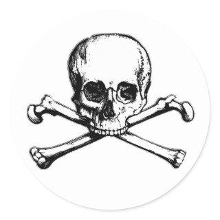 Skull and Crossbones Pirate Icon Classic Round Sticker