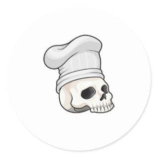 Skull as Cook with Chef hat Classic Round Sticker