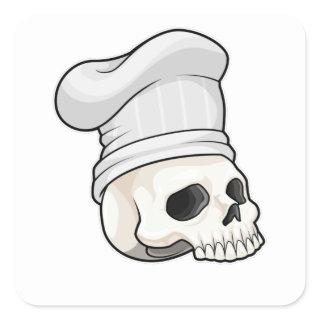 Skull as Cook with Chef hat Square Sticker