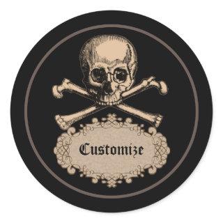 Skull & Crossbones Classic Round Sticker