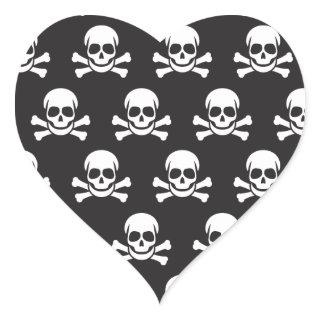Skull & Crossbones Heart Sticker