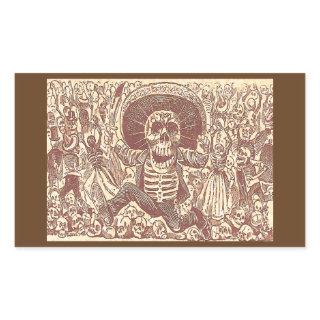 Skull from Oaxaca, La Calavera Oaxaqueña Rectangular Sticker