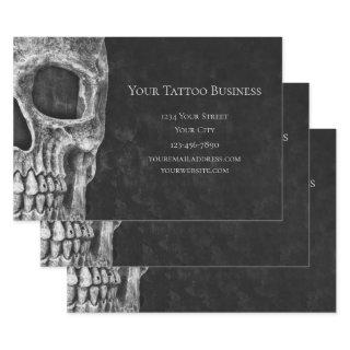Skull Head Gothic Black And White Tattoo Shop  Sheets