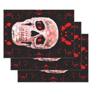 Skull Head Pop Art Gothic Black Red Modern  Sheets