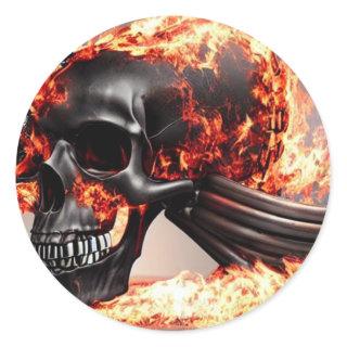 Skull Horror scary  spooky Classic Round Sticker