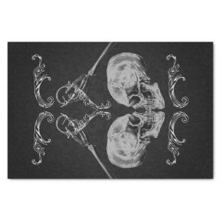 "Skull in Love" Vintage Skeletons Black Wedding Tissue Paper