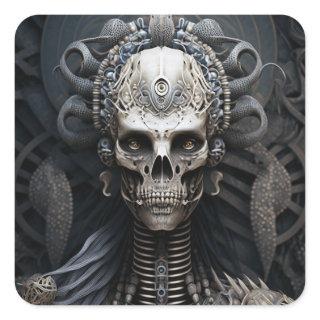 Skull Monster Skeleton Horror Square Sticker