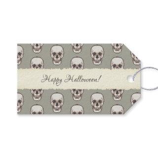 Skull Pattern Gothic Horror Pixel Art Gift Tags
