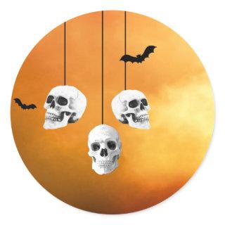 Skull Skeleton Halloween Party Freaky Night Classic Round Sticker