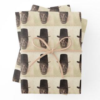 Skull With Top Hat Gothic Vintage Texture Pattern  Sheets