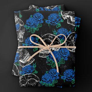 Skulls and Blue Roses | Cool Funky Dark Grunge  Sheets