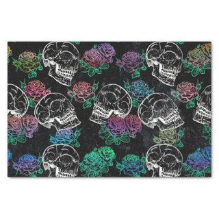 Skulls and Dark Roses | Funky Glam Ombre Grunge Tissue Paper