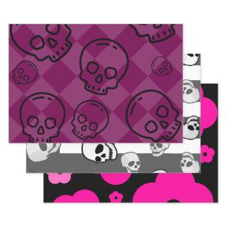 skulls and flowers or punk goth emo gifts  sheets