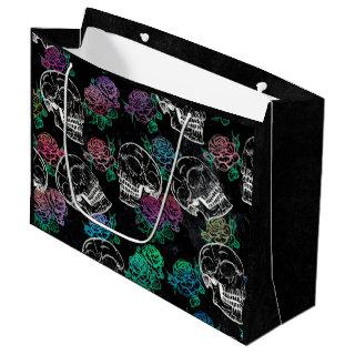 Skulls and Ombre Roses | Gothic Glam Pastel Grunge Large Gift Bag