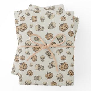 Skulls and Pumpkins Halloween Pattern  Sheets