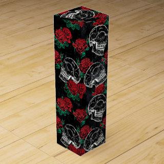 Skulls and Red Roses | Modern Gothic Glam Grunge Wine Box