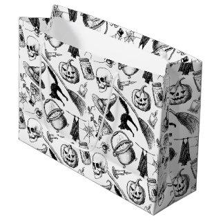 Skulls Pumpkins Broomsticks Bats Halloween Large Gift Bag