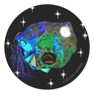 Skwot Above Master Asteroidhead with Stars Classic Round Sticker