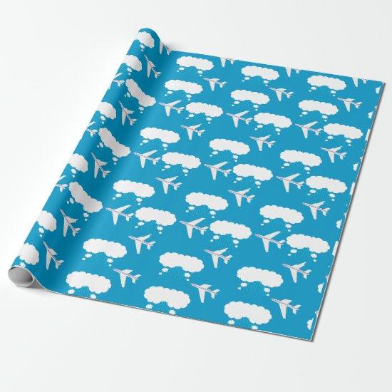 Sky Blue Airplane Pattern