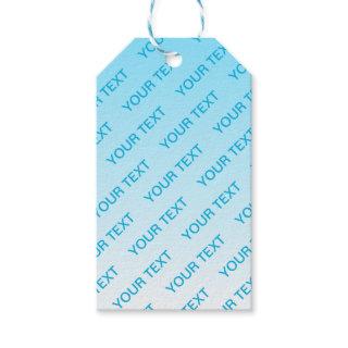 Sky Blue (changeable color!) Ombre & Text Pattern Gift Tags