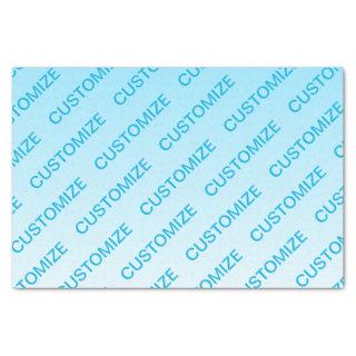 Sky Blue (changeable color!) Ombre & Text Pattern Tissue Paper