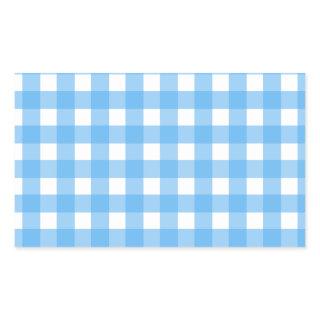 Sky blue gingham rectangular sticker