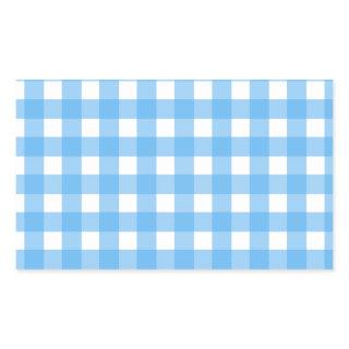 Sky blue gingham rectangular sticker