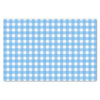 Sky blue gingham tissue paper