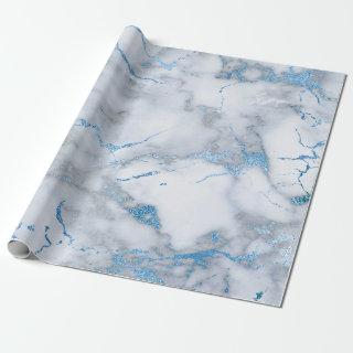 Sky Blue White Gray Marble Shiny Brushes