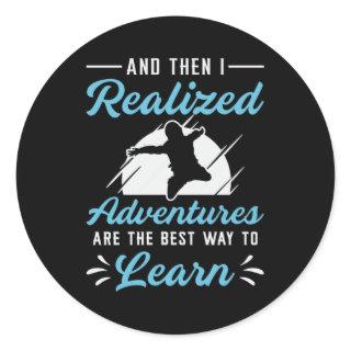 Skydiver And Then I realized Adventures Vintage Classic Round Sticker