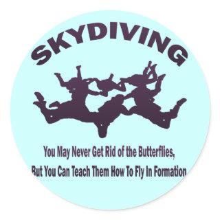 SKYDIVING CLASSIC ROUND STICKER