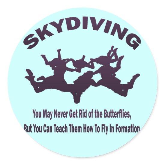 SKYDIVING CLASSIC ROUND STICKER