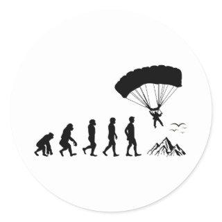 Skydiving Parachute Skydive Skydiver Parachuting Classic Round Sticker