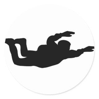 skydiving skydiver icon classic round sticker