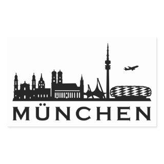 Skyline Munich Rectangular Sticker