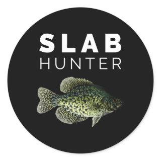 Slab Hunter Crappie Fishing Classic Round Sticker