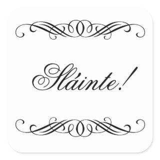 Slainte - Elegant Swirl Wedding Square Sticker