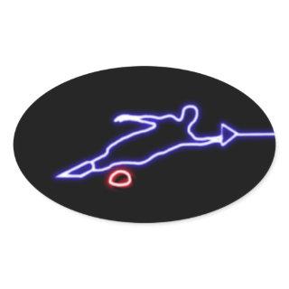 Slalom Water Skier Neon Sticker