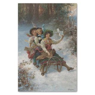 Sledding by Hans Katzka Tissue Paper