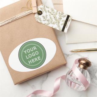 Sleek, contemporary, polished,& customizable. oval sticker