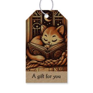Sleeping Art Deco Style Cat Gift For You Custom Gift Tags