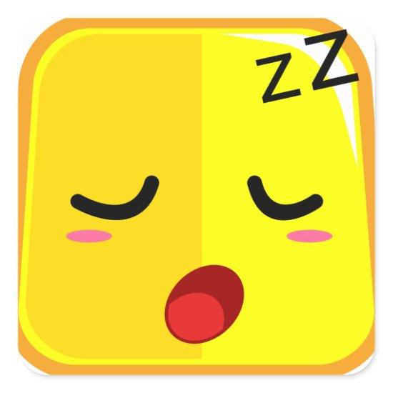 Sleeping face yellow funny emoji sticker