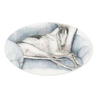 Sleeping greyhound Sticker