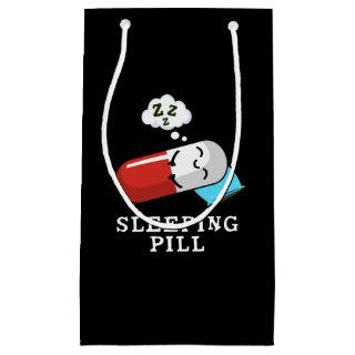 Sleeping Pill Funny Medicine Pun Dark BG Small Gift Bag
