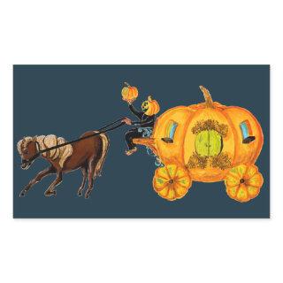 Sleepy Hollow Headless Horseman Pumpkin Carriage Rectangular Sticker