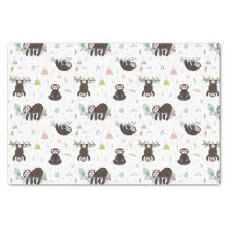 Sleepy Sweet Sloth Pattern Tissue Paper
