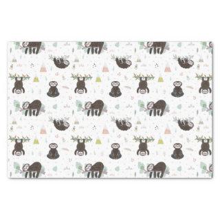 Sleepy Sweet Sloth Pattern Tissue Paper