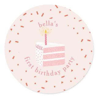 Slice Of Birthday Cake Classic Round Sticker