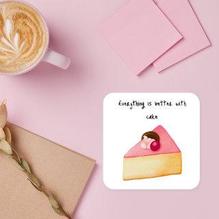 Slice of Cake  Square Sticker